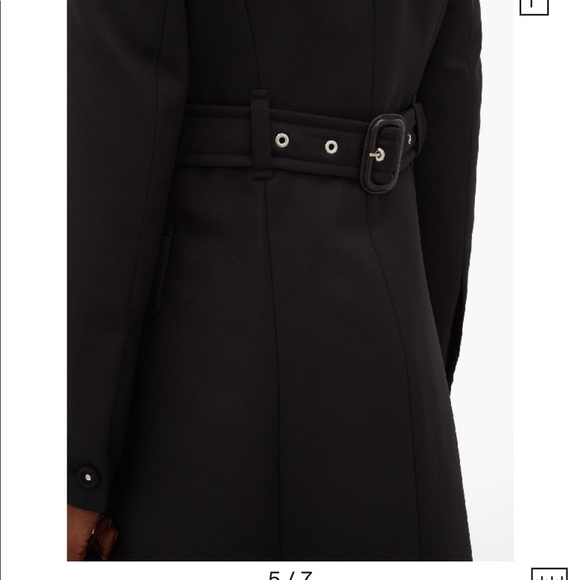 BURBERRY SINGLE BREASTED WOOL FITTED BLACK COAT - Picture 10 of 11